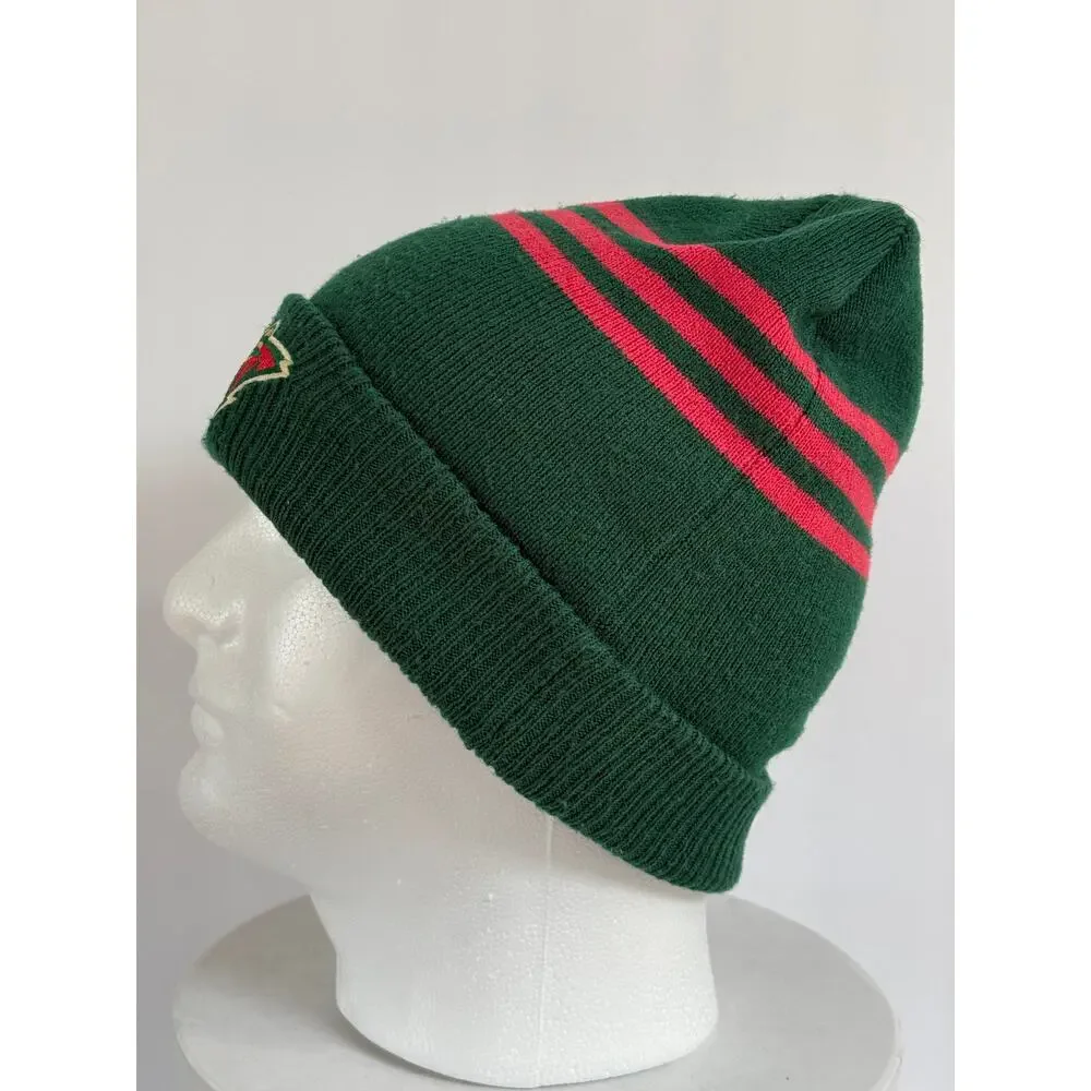 Minnesota Wild Adidas NHL Hockey Beanie Green Red Striped Cuffed Knit Hat Unisex